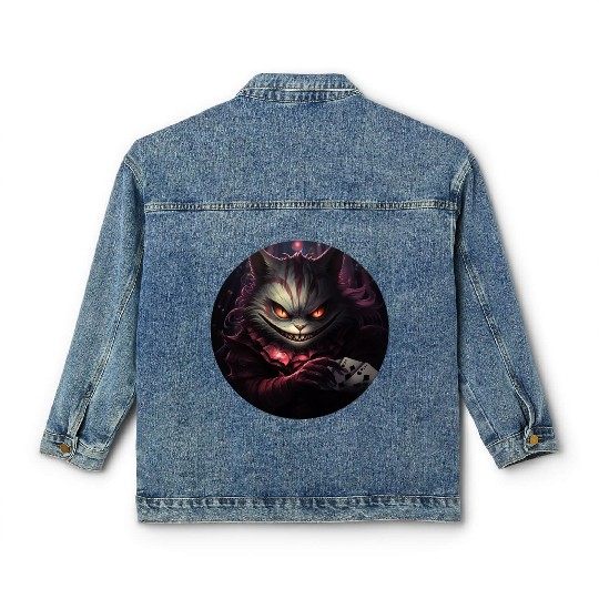 Cheshire Cat Playing Cards Classic Women's Denim Jackets
