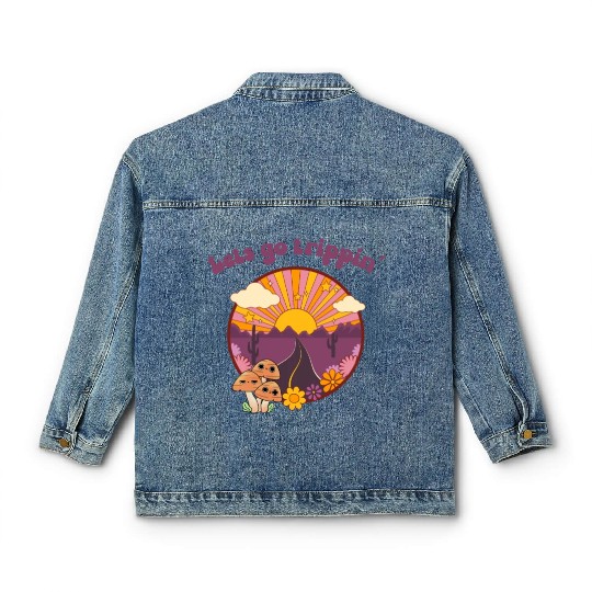 Road Trippin Cool Retro Vintage Road Trip Classic Women's Denim Jackets