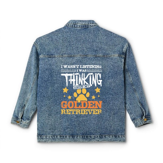 I was thinking about my golden retriever Classic Women's Denim Jackets
