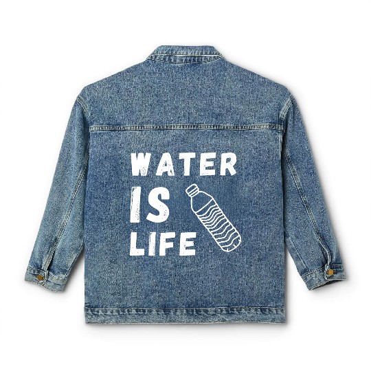 Water Is Life Save Water Save The Planet Earth Classic Women's Denim Jackets