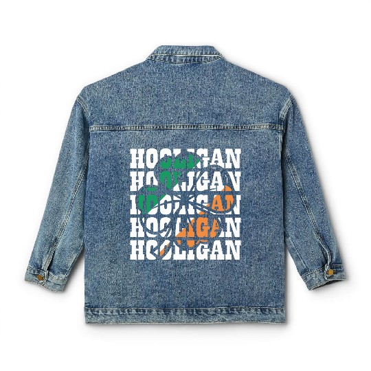 Hooligan Irish Flag Clover Leaf Classic Women's Denim Jackets