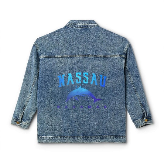 sau Bahamas Beach Snorkel Scuba Diving Dolphin Classic Women's Denim Jackets