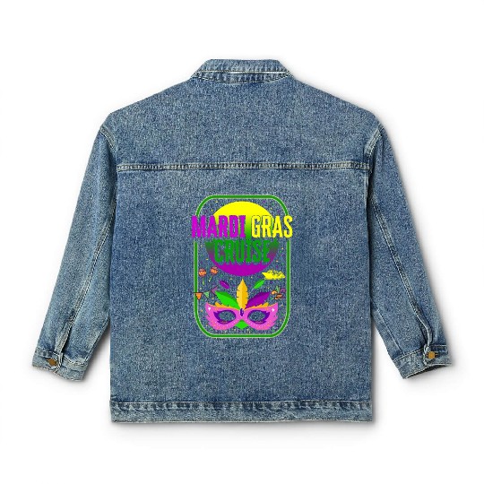 Mardi Gras Fleur De Lis Classic Women's Denim Jackets, Mardi Gras Cruise