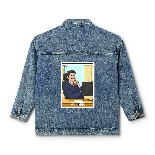El Jefe The Boss Card Mecan Lottery The Chief Classic Women's Denim Jackets