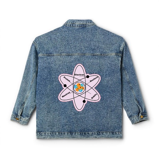 Atom Structure Model Electrical Physics Students Classic Women's Denim Jackets
