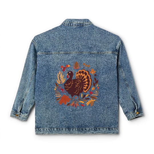 Turkeys, Harvest, and Gratitude Classic Women's Denim Jackets