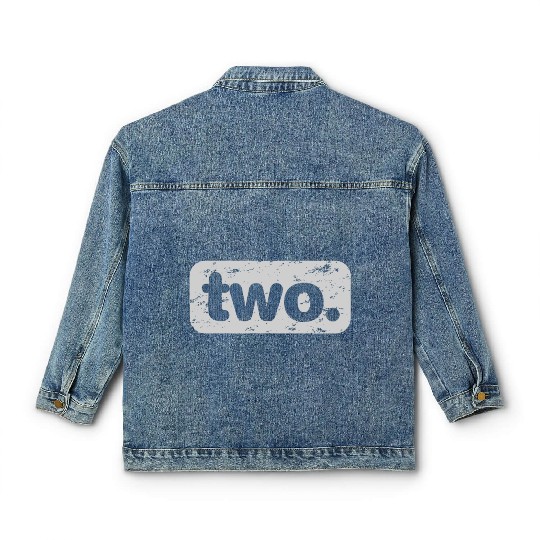Number 2 Men Women 2nd Wedding Anniversary Him Her Classic Women's Denim Jackets