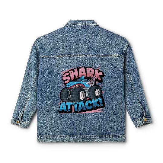 Monster Truck Shark Attack Week 2023 Classic Women's Denim Jackets