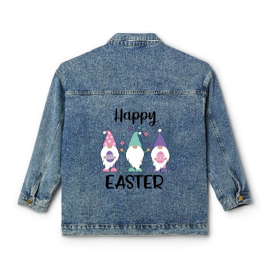 Happy Easter 2020 Gnome Egg Hunt Classic Women's Denim Jackets