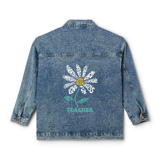 Life-is Good Teacher Humor Courage Openness Fun Lo Classic Women's Denim Jackets