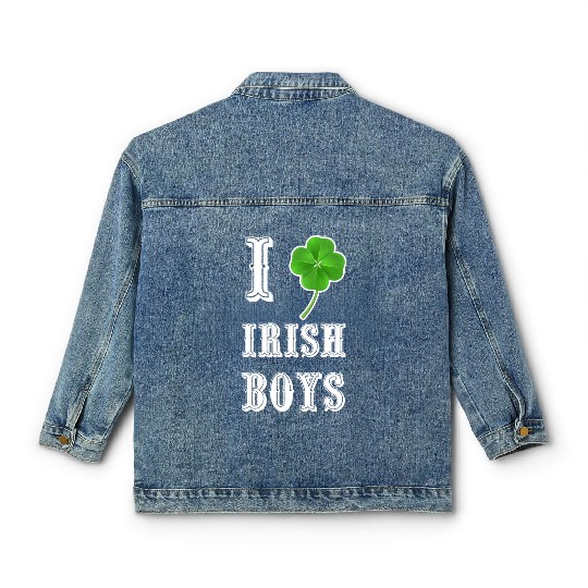Shiny Saint Patrick s Day Shamrock Rhinestone Classic Women's Denim Jackets