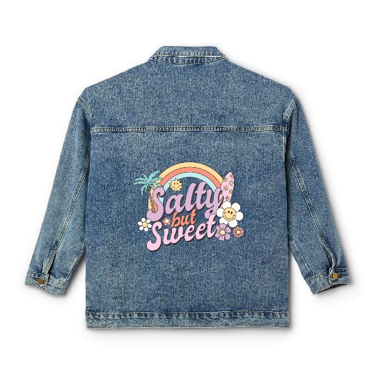 Salty but Sweet, Summer, Retro, Classic Women's Denim Jackets