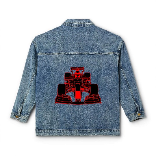 Race car formula racing car red Classic Women's Denim Jackets