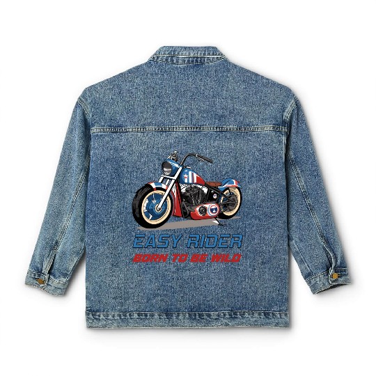 Easy Rider Motorcycle Chopper Stars and Stripes Classic Women's Denim Jackets