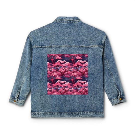 Anime Euphoria: Fantasy Cherry Blossom Dreamscape Classic Women's Denim Jackets