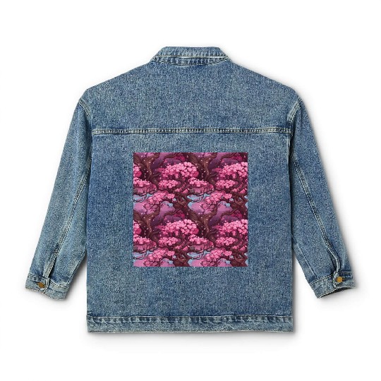 Anime Euphoria: Fantasy Cherry Blossom Dreamscape Classic Women's Denim Jackets