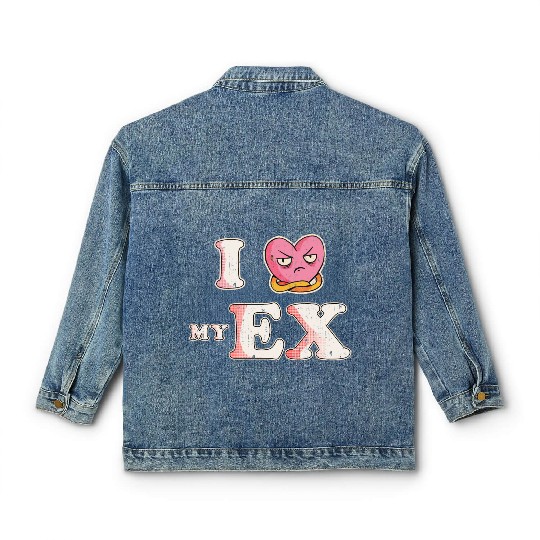 Funny I Heart My Ex GF I Love My Ex Girlfriend Classic Women's Denim Jackets
