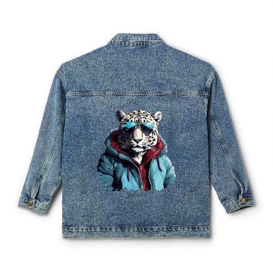 Street Style Snow Leopard | Leopard Lovers Classic Women's Denim Jackets