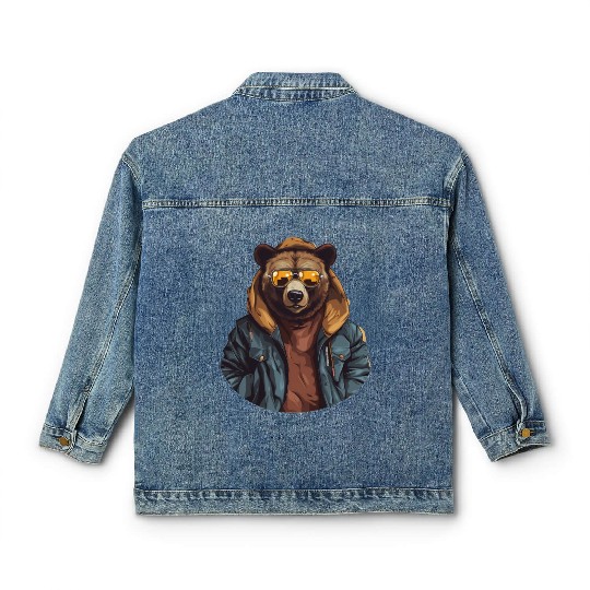 Street Style Brown Bear | Bear Lovers Classic Women's Denim Jackets