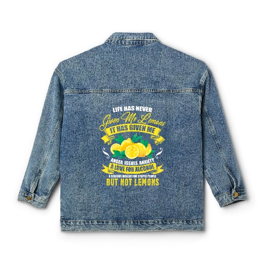 A Love For Alcohol A Serious Dislike For Stupid Classic Women's Denim Jackets