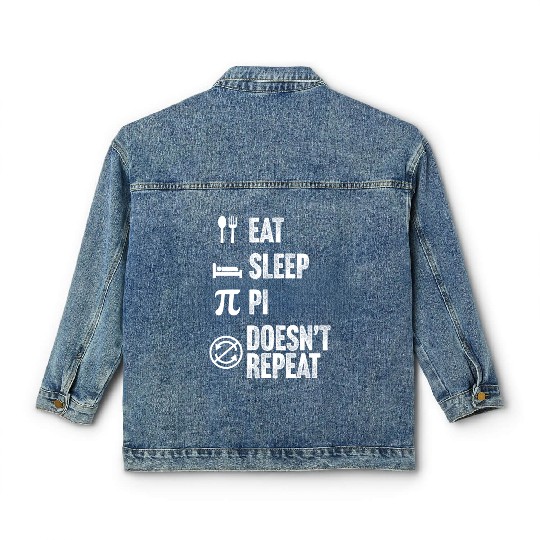 Pi Day Eat Sleep Algebra Geometry Calculus Study Classic Women's Denim Jackets