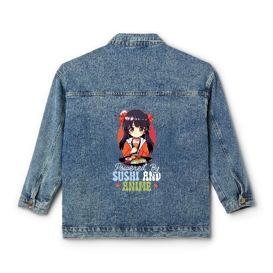 Anime Sushi Lover Nigiri Sashimi Food Manga Otaku Classic Women's Denim Jackets