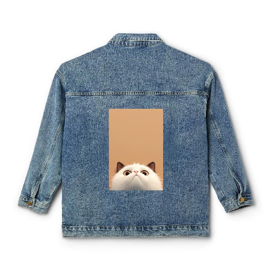 Cranky Whiskers - Adorable Grumpy Cat Classic Women's Denim Jackets