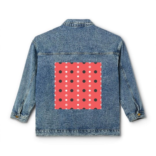 pink polka dots pattern design Classic Women's Denim Jackets
