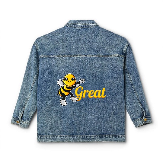 The Cute Bee Says Be Great The Bee Classic Women's Denim Jackets