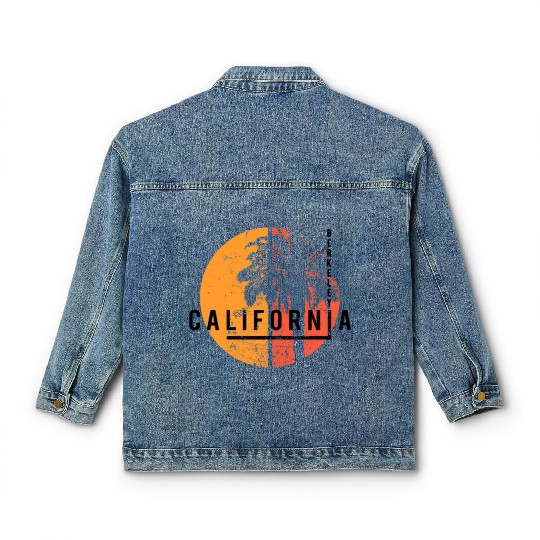 Berkeley California Cool Native Palm Tree Classic Women's Denim Jackets