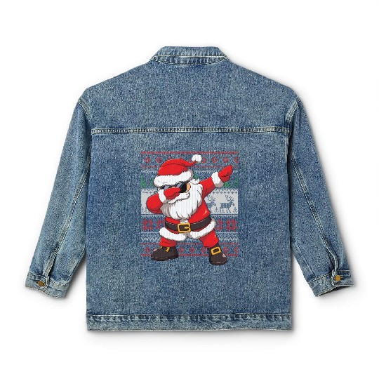 Dabbing Santa Funn Ugly Classic Women's Denim Jackets