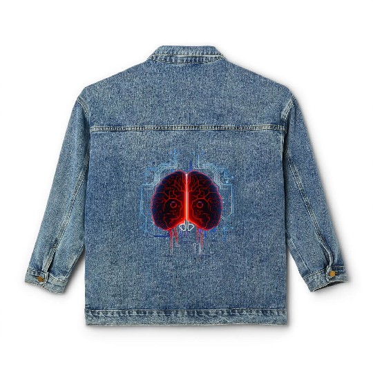 AI Brain Machine Learning Deep Artificial Classic Women's Denim Jackets