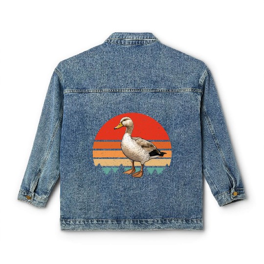 Retro Vintage Duck sunset Farm Animal Duck Lover Classic Women's Denim Jackets