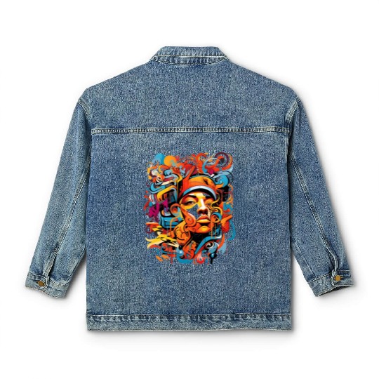 Music, hip-hop, rap, rapper, sound, gift. Classic Women's Denim Jackets
