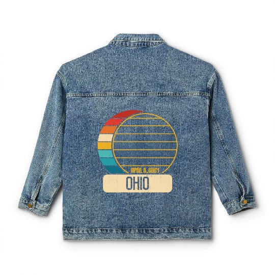 Total Solar Eclipse Ohio April 28 2024 Eclipse Classic Women's Denim Jackets
