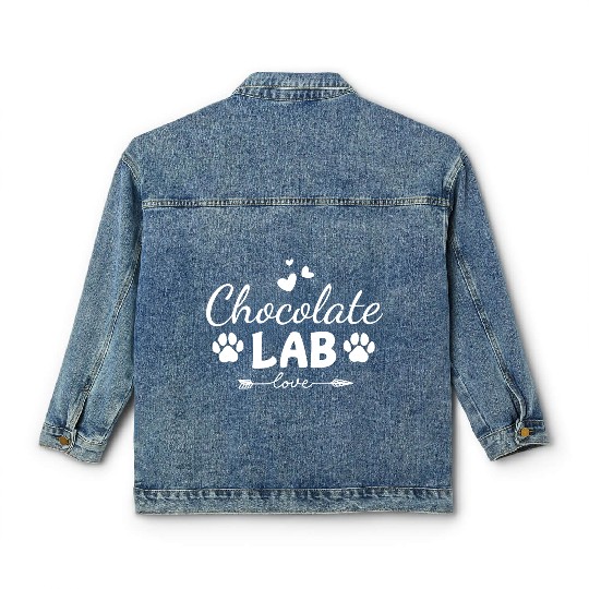 Chocolate Lab Love Classic Women's Denim Jackets