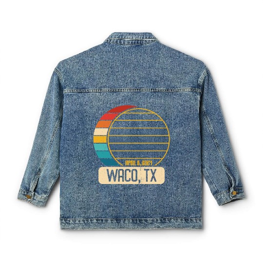Total Solar Eclipse Texas Waco April 28 2024 Classic Women's Denim Jackets