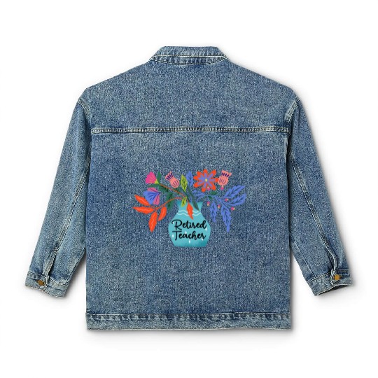 Retired Teacher Floral Retirement Of Teaching Classic Women's Denim Jackets
