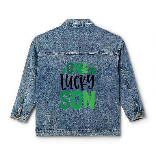 One Lucky Son Clover Shamrock Irish Ireland Classic Women's Denim Jackets