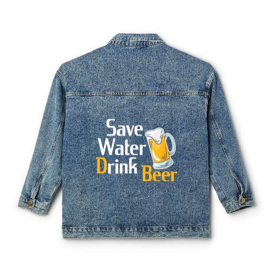 Beer drinking party celebrations beer drinker save Classic Women's Denim Jackets