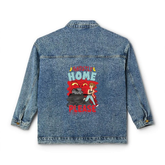 Horror Paranormal Haunted House Spooky Halloween Classic Women's Denim Jackets