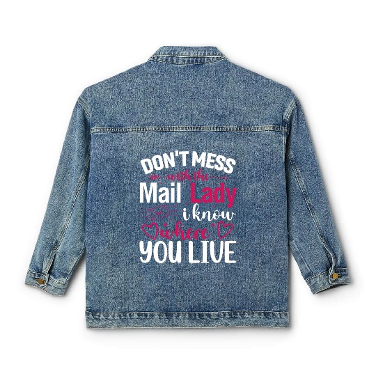 Postal Worker Classic Women's Denim Jackets Funny Mail Carrier Mail Lady Pos
