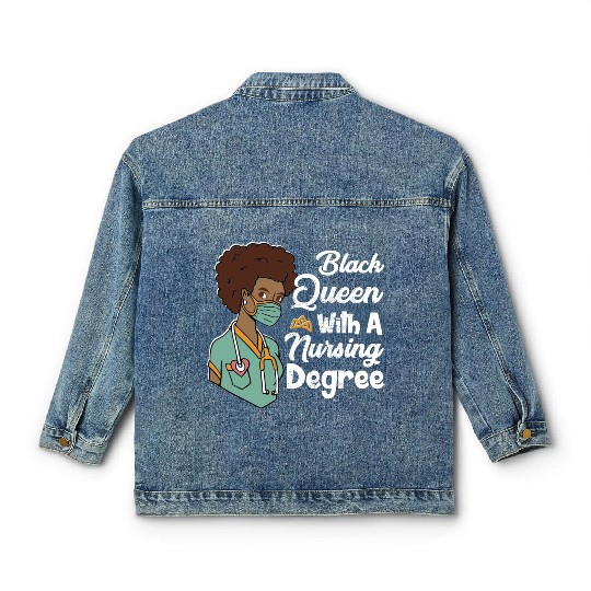 Black Queen With A Nursing Degree Classic Women's Denim Jackets