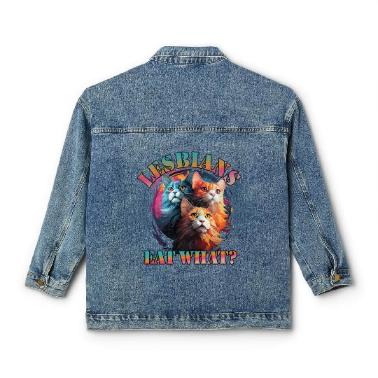Lesbians eat what colorful cats LGBTQI Classic Women's Denim Jackets