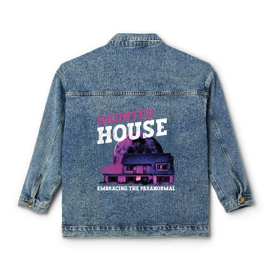 Horror Paranormal Haunted House Spooky Halloween Classic Women's Denim Jackets