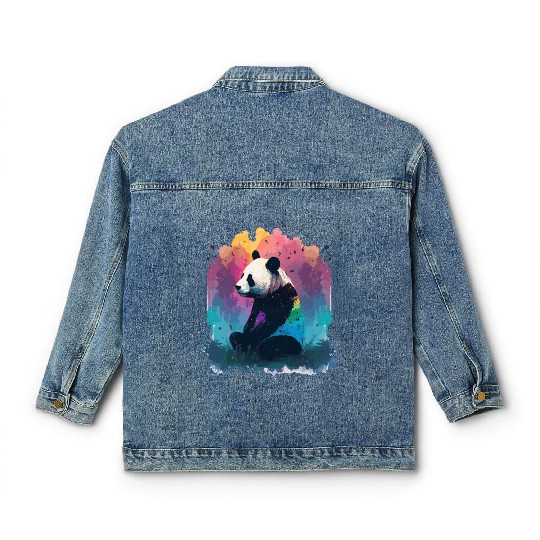 Panda Bear Friend Ailuropoda Melanoleuca Lover Classic Women's Denim Jackets