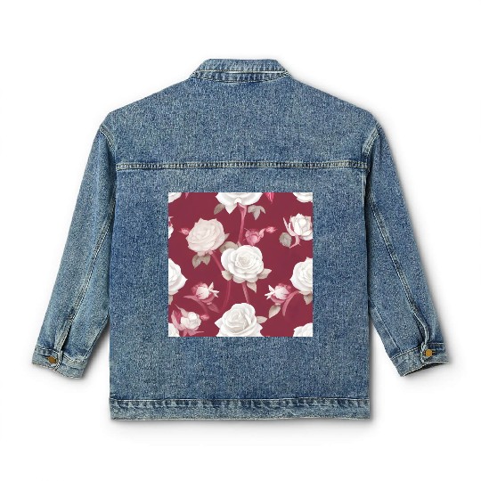 Flower floral design Classic Women's Denim Jackets