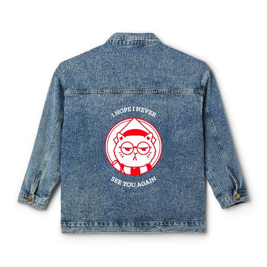 I Hope I Never See U Again Meow Cats Classic Women's Denim Jackets