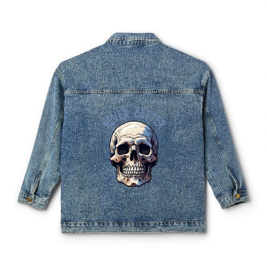 Never Better Skeleton Funny Halloween Skull Classic Women's Denim Jackets