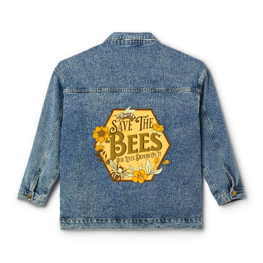 Honey Bee Beekeeping Save The Bees Classic Women's Denim Jackets